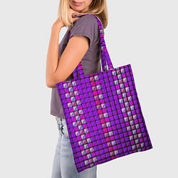 Сумка-шопер Фиолетовые плитки, цвет: 3D-принт — фото 2