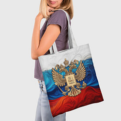 Сумка-шопер Россия герб и флаг, цвет: 3D-принт — фото 2