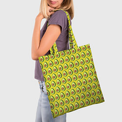 Сумка-шопер Паттерн с авокадо в разрезе, цвет: 3D-принт — фото 2