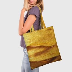 Сумка-шопер Золотая поверхность с волнами и рябью, цвет: 3D-принт — фото 2