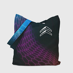 Сумка-шопер Citroen neon hexagon, цвет: 3D-принт