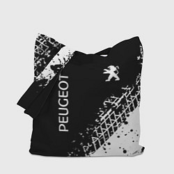 Сумка-шопер Пежо: следы от шин, цвет: 3D-принт