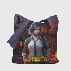Сумка-шопер PUBG девушка в игре, цвет: 3D-принт