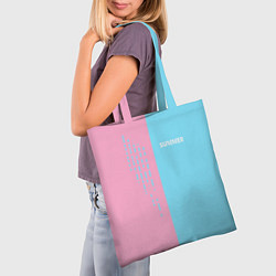 Сумка-шопер Summer-pink and blue, цвет: 3D-принт — фото 2