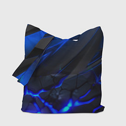 Сумка-шопер Синяя абстракция с плитами, цвет: 3D-принт
