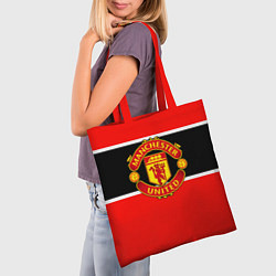 Сумка-шопер Манчестер Юнайтед полосы, цвет: 3D-принт — фото 2