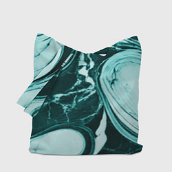 Сумка-шопер Бирюзовый мрамор, цвет: 3D-принт