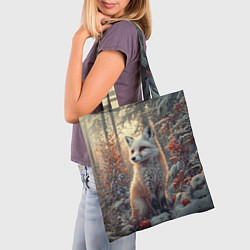 Сумка-шопер Лис в зимнем лесу, цвет: 3D-принт — фото 2