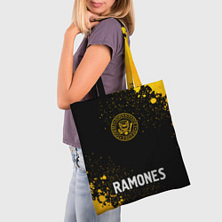 Сумка-шопер Ramones - gold gradient по-центру, цвет: 3D-принт — фото 2