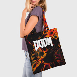 Сумка-шопер Doom red lava, цвет: 3D-принт — фото 2
