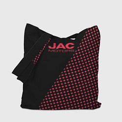 Сумка-шопер Jac motors чёрно-розовый шахматка, цвет: 3D-принт