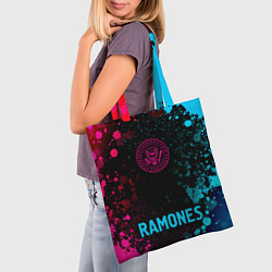 Сумка-шопер Ramones - neon gradient по-центру, цвет: 3D-принт — фото 2