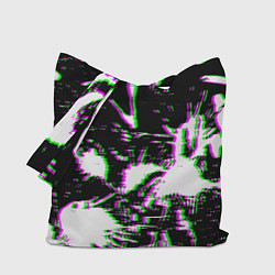 Сумка-шопер Краски глитч неон, цвет: 3D-принт