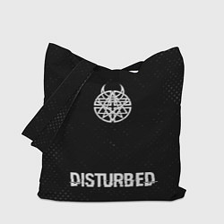 Сумка-шопер Disturbed glitch на темном фоне по-центру, цвет: 3D-принт