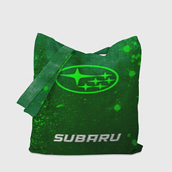 Сумка-шопер Subaru - green gradient по-центру, цвет: 3D-принт