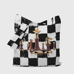 Сумка-шопер Шахматные фигуры на доске, цвет: 3D-принт