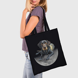 Сумка-шопер Лабрадор и луна, цвет: 3D-принт — фото 2