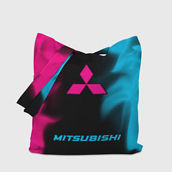 Сумка-шопер Mitsubishi - neon gradient по-центру, цвет: 3D-принт