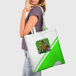 Сумка-шопер Plants vs Zombies geometry, цвет: 3D-принт — фото 2