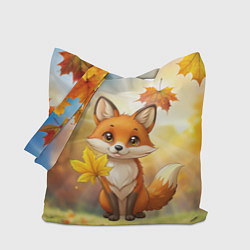 Сумка-шопер Рыжая лисичка осенью, цвет: 3D-принт
