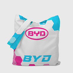 Сумка-шопер BYD neon gradient style по-центру, цвет: 3D-принт