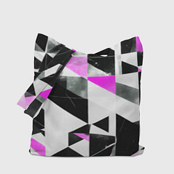 Сумка-шоппер Black and pink abstraction on a white background