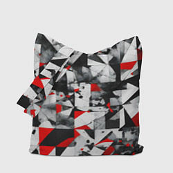 Сумка-шопер Black and red abstraction on a white background, цвет: 3D-принт