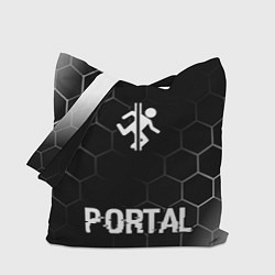 Сумка-шопер Portal glitch на темном фоне по-центру, цвет: 3D-принт