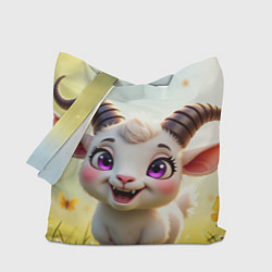 Сумка-шопер Козлёнок на лугу, цвет: 3D-принт