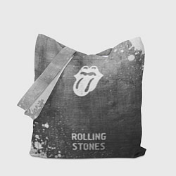 Сумка-шопер Rolling Stones - grey gradient по-центру, цвет: 3D-принт