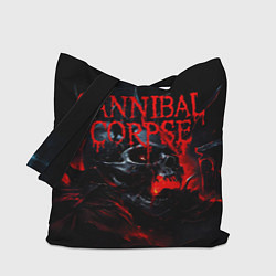 Сумка-шопер Cannibal Corpse кровавый череп, цвет: 3D-принт