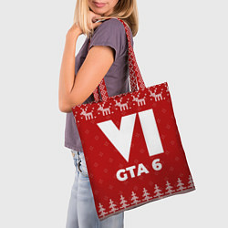 Сумка-шопер Новогодний GTA 6 с оленями, цвет: 3D-принт — фото 2
