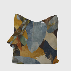 Сумка-шопер Акварельные листья абстракция, цвет: 3D-принт