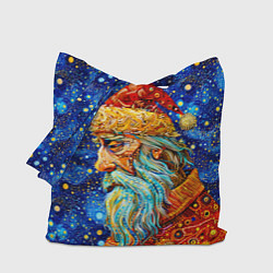 Сумка-шопер Santa Claus: pop-art-brut-nouveau pointillism, цвет: 3D-принт