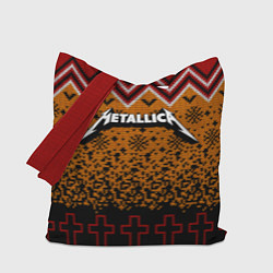 Сумка-шопер Metallica christmas ugly sweater, цвет: 3D-принт