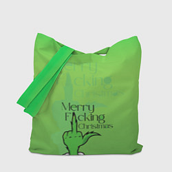 Сумка-шопер Гринч merry fucking christmas, цвет: 3D-принт