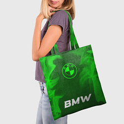 Сумка-шопер BMW - green gradient по-центру, цвет: 3D-принт — фото 2