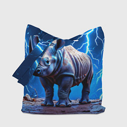 Сумка-шопер Носорог в разрядах молнии, цвет: 3D-принт