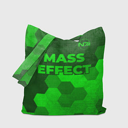 Сумка-шопер Mass Effect - green gradient посередине, цвет: 3D-принт