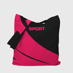 Сумка-шопер Sport чёрно-розовый двуцветный, цвет: 3D-принт