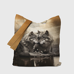Сумка-шоппер Любовь волка и волчицы