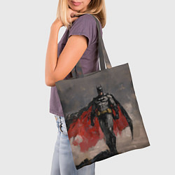 Сумка-шопер Бэтмен стоит на обрыве скалы, цвет: 3D-принт — фото 2
