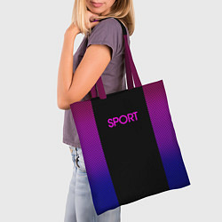 Сумка-шопер Sport сине-розовый текстура, цвет: 3D-принт — фото 2