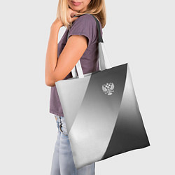 Сумка-шопер Герб России серый градиент, цвет: 3D-принт — фото 2