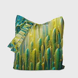 Сумка-шопер Золотисто-зеленые потеки, цвет: 3D-принт