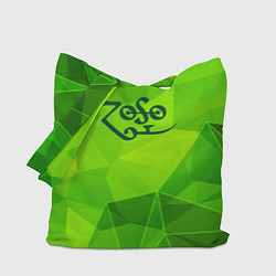 Сумка-шопер Led Zeppelin green poly, цвет: 3D-принт