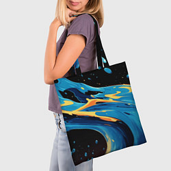 Сумка-шопер Синяя волна из красок, цвет: 3D-принт — фото 2