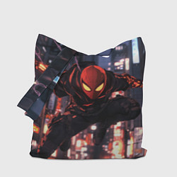 Сумка-шопер Человек паук в черном, цвет: 3D-принт