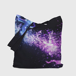 Сумка-шопер Фиолетово-синяя абстрактная волна, цвет: 3D-принт
