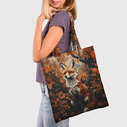 Сумка-шопер Лис в лесной чаще, цвет: 3D-принт — фото 2